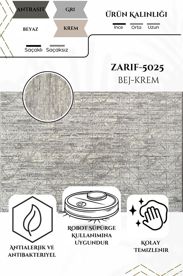 %100 Akrilik Sık Dokuma Yumuşak Halı Oturma Odası Salon Mutfak Halısı - 6