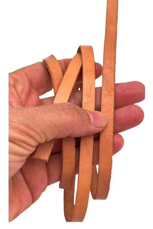 Pen Bag Accessory - Raw Color Real Leather 8 mm Stripe Leather Rope