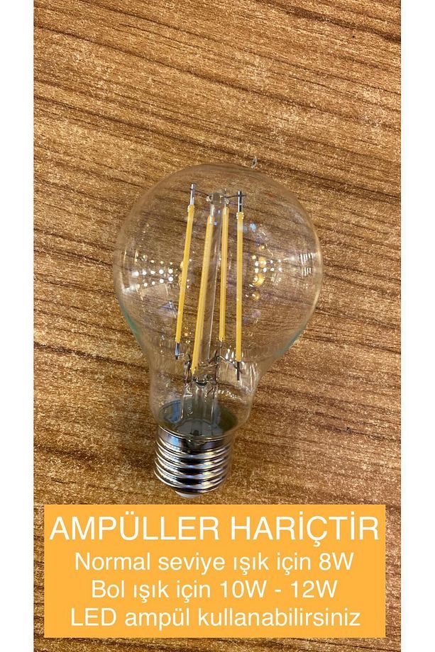 NEO SERİSİ 4’LÜ ŞEFFAF GLOP CAMLI MODERN AVİZE - SALON AVİZESİ - OTURMA ODASI AVİZESİ - 5