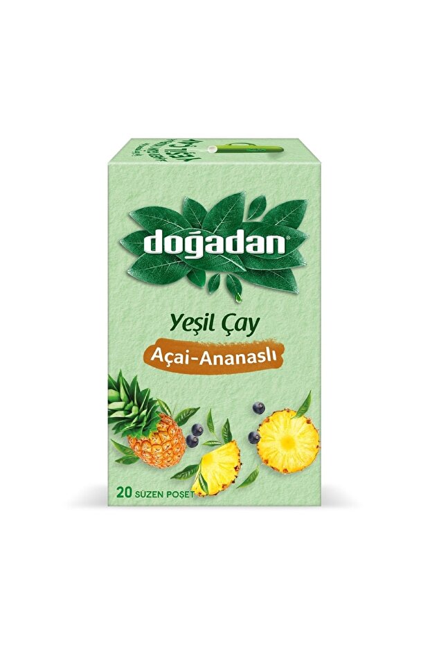كيس شاي أكاي على شكل أناناس أخضر