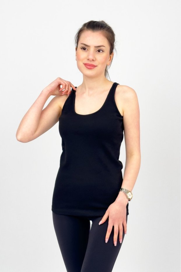 Women's Cotton Wide Strap Flexible Comfortable Soft Textured Lycra Bodysuit Black
