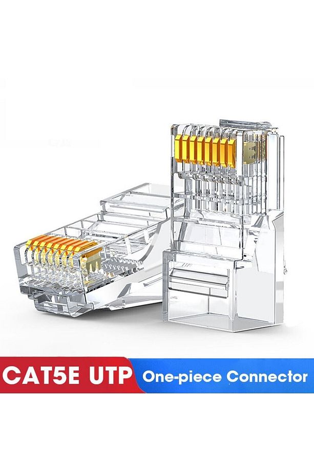 100 Adet Rj45 Cat5 /cat6 Ethernet Kablo Konnektörü – 8p8c Utp Soket Jak Uçları - 4