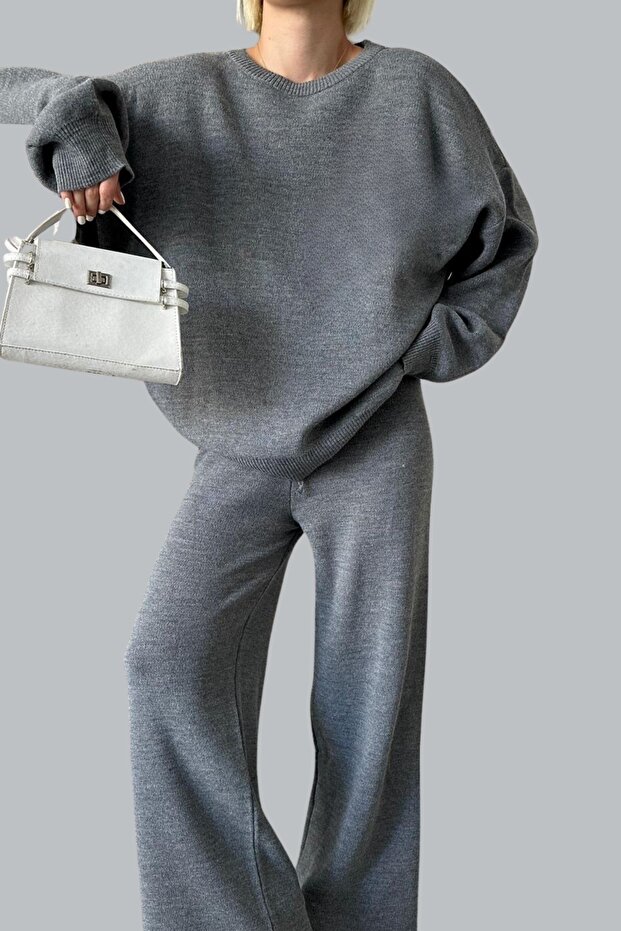 المرأة الصلبة أسفل أعلى البلوز السراويل الأساسية مجموعة التريكو المزدوج - 5