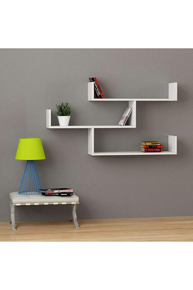 3-Piece Wall Mounted Floating Shelves - White - 1