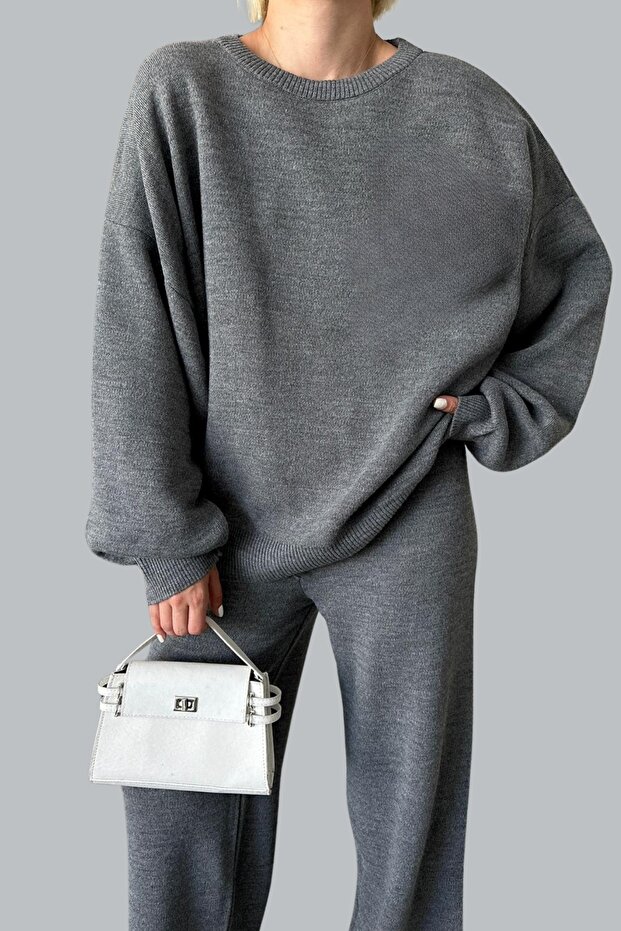 المرأة الصلبة أسفل أعلى البلوز السراويل الأساسية مجموعة التريكو المزدوج - 4