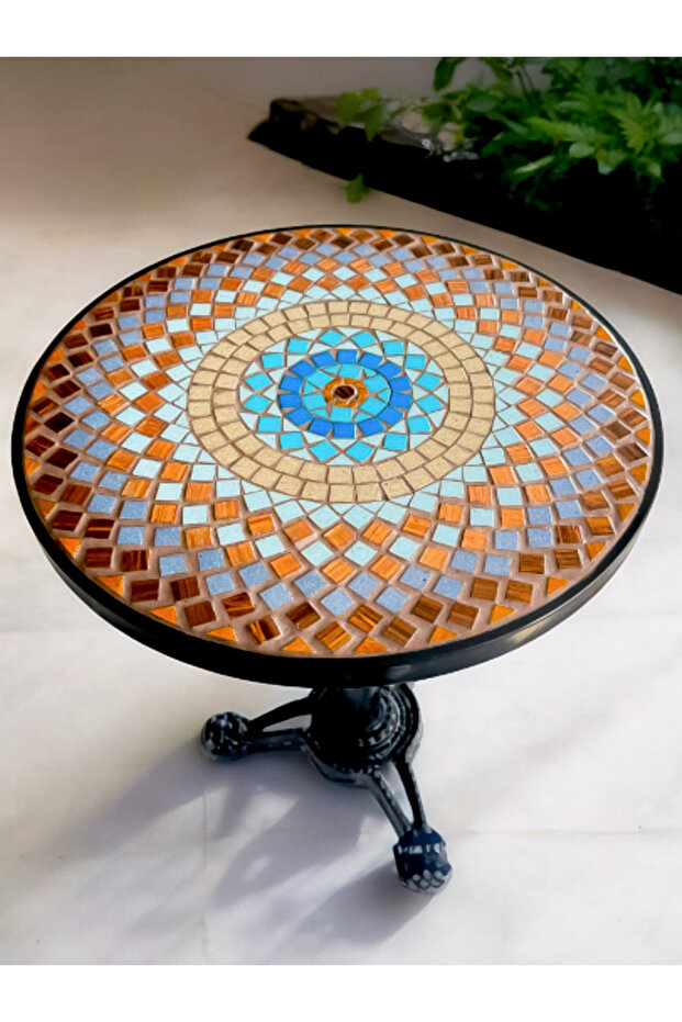 El Yapımı Tasarım Cam Mozaik sehpa - Masa - 2