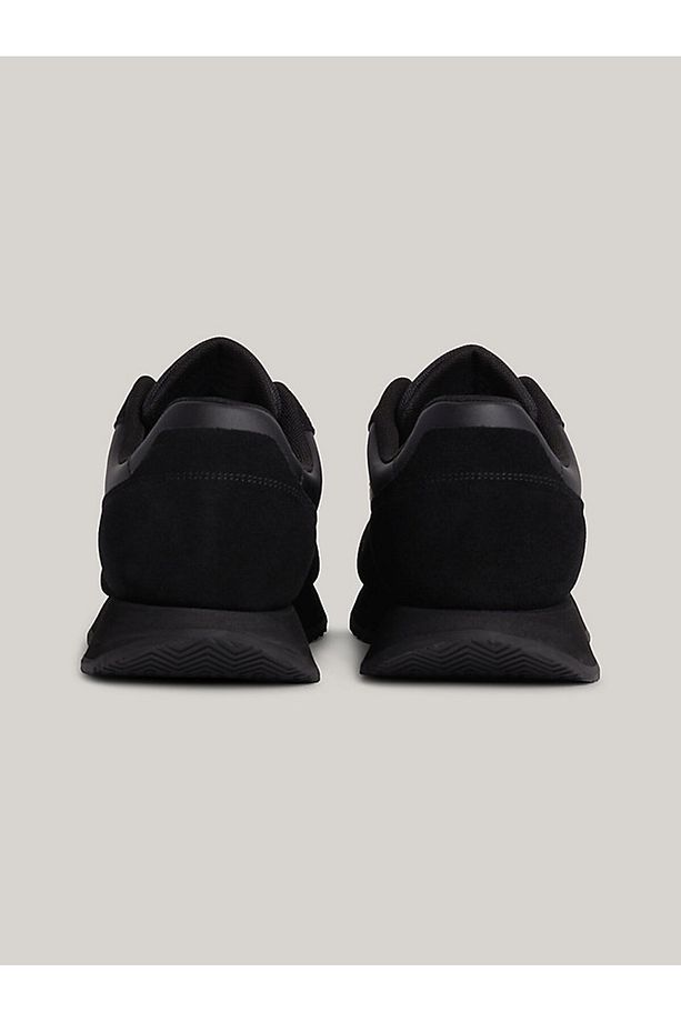 Erkek Marka Logolu Süet Üst Kısımlı Geri Dönüştürülmüş Polyster Astarlı Kauçuk Tabanlı Siyah Sneaker - 4