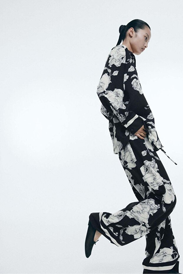 Drawstring twill trousers - 3