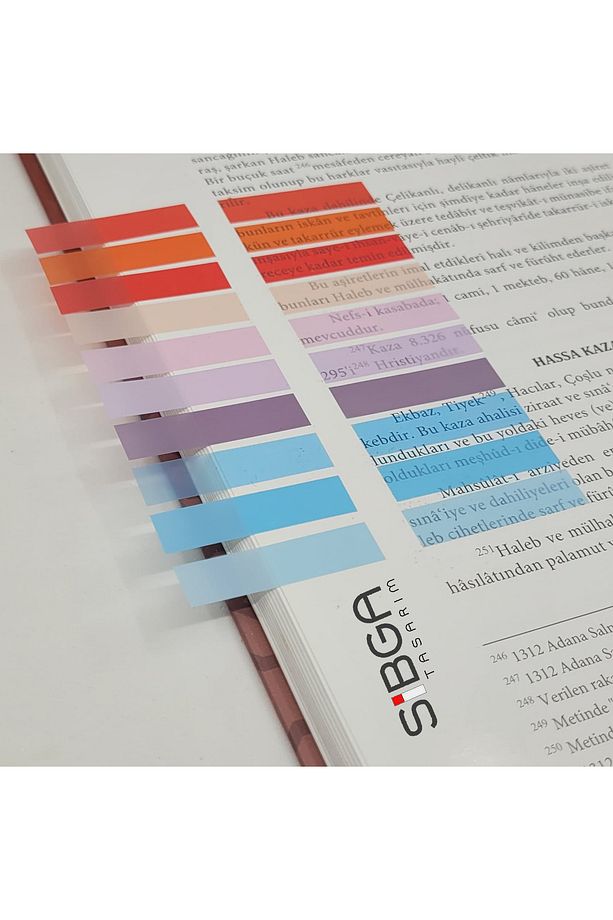 Şeffaf Renkli Postit Post-it Post It. Kitap Ayracı Ayraç Postit Sticker Not Kağıdı 200 Yaprak - 6