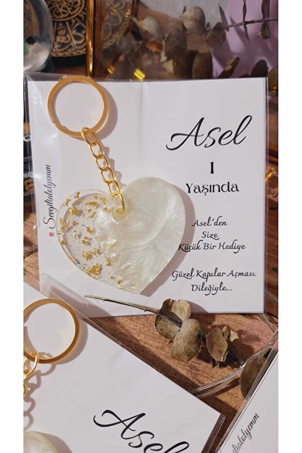 Text Designed Card Keyring 10 Pieces Birthday Baby Wedding Promise