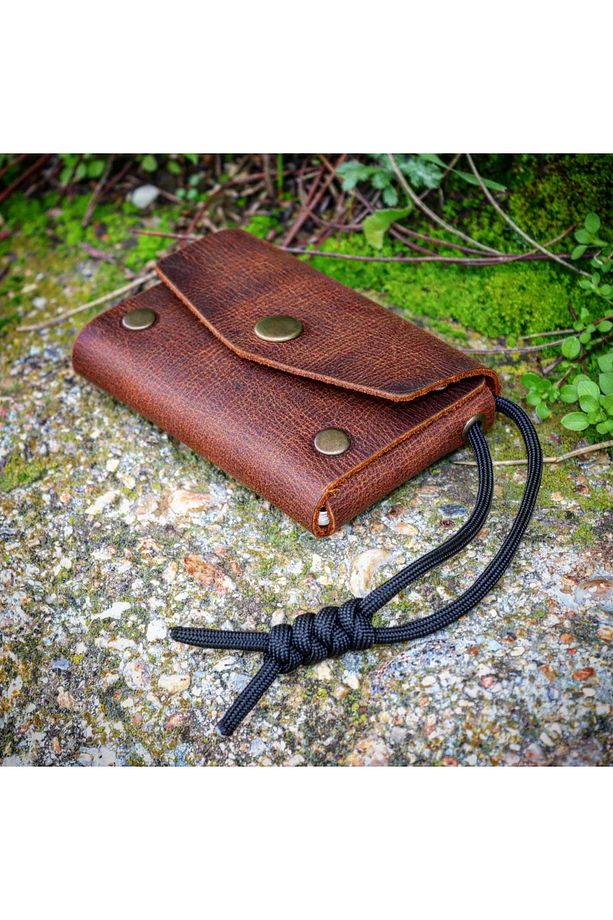 Mini Paracord Cüzdan, Hakiki Dana Derisi, El yapımı - 8