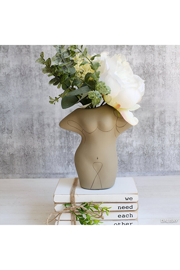 Terracotta Gövde Şekilli Vazo - 7