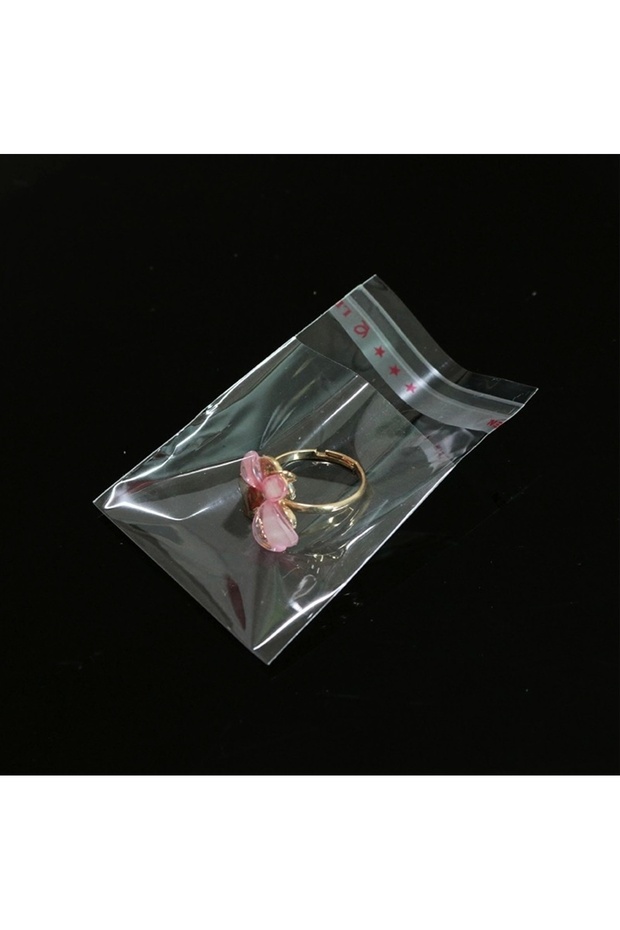 13x20+5 Cm. (13*25) 100 Adet - Şeffaf Bantlı Yapışkanlı Opp Jelatin Poşet - 3