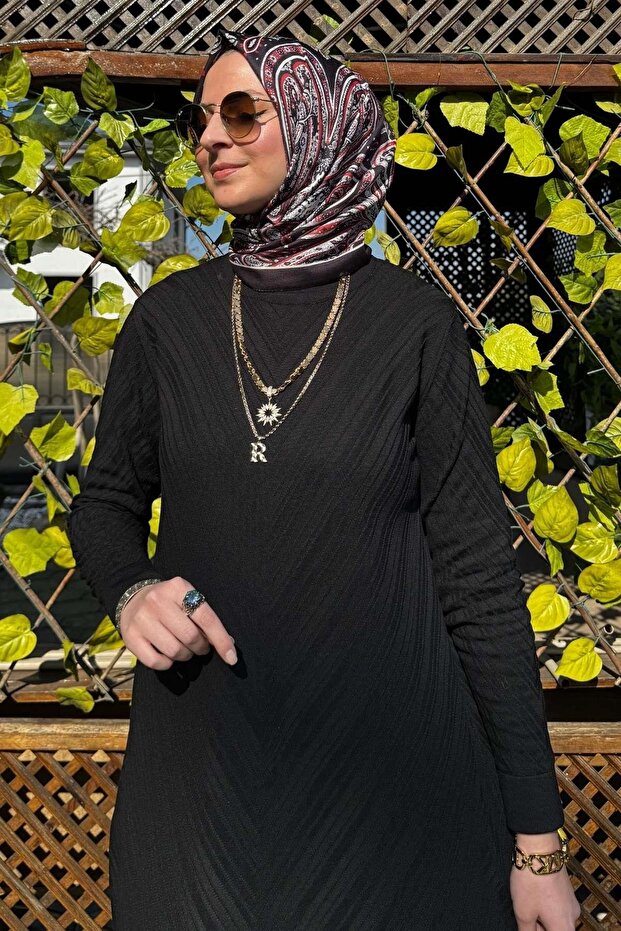 Damla Triko Tunik Siyah - 4