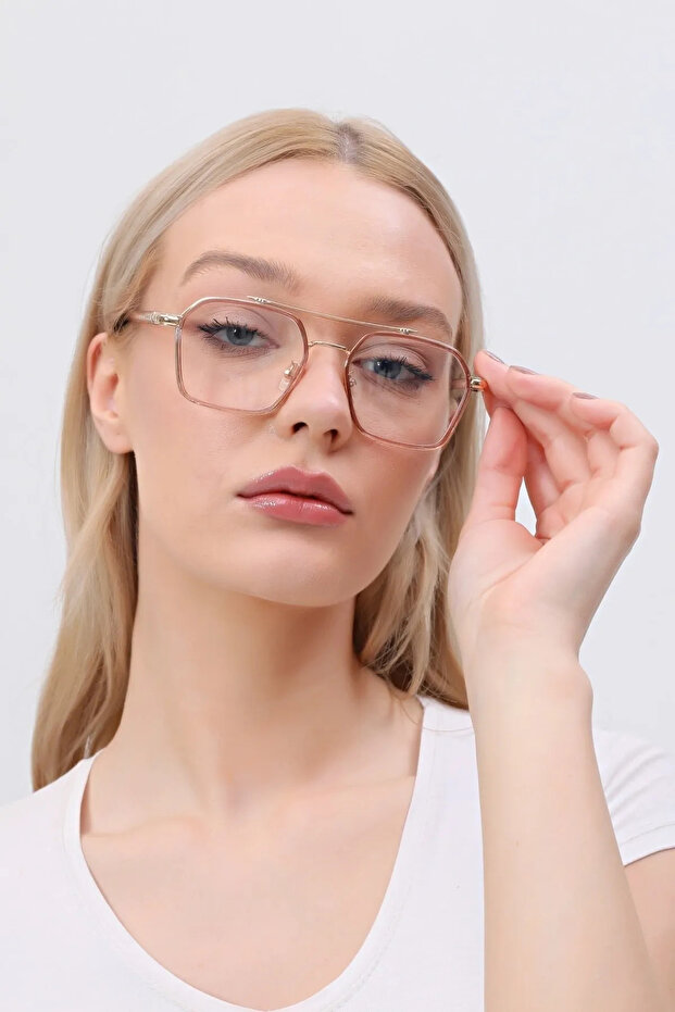 نظارات Vitrum Nude الزاوية للجنسين من الزجاج الشفاف المقاوم للضوء الأزرق يمكن تغيير النظارات البصرية المتوافقة