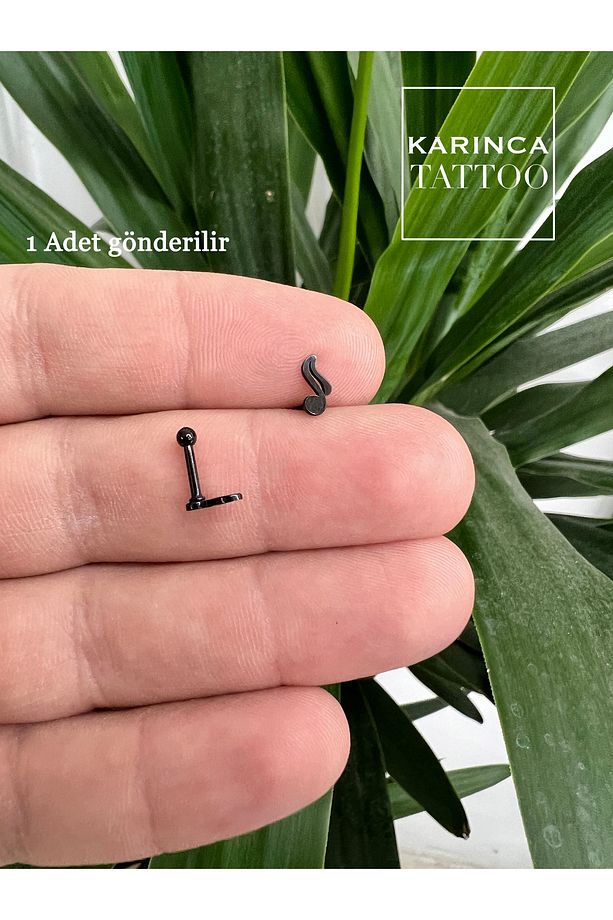 Nota Müzik Design Moda Düz Çubuk Kulak Forward Helix Flat Conch Dudak Burun Daith Tragus Piercing - 5