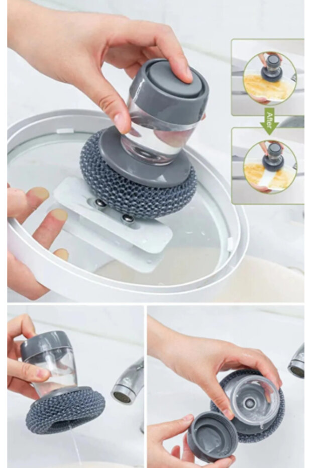Practical Bathroom Sink Cleaning Sponge & Wire Detergent - 1