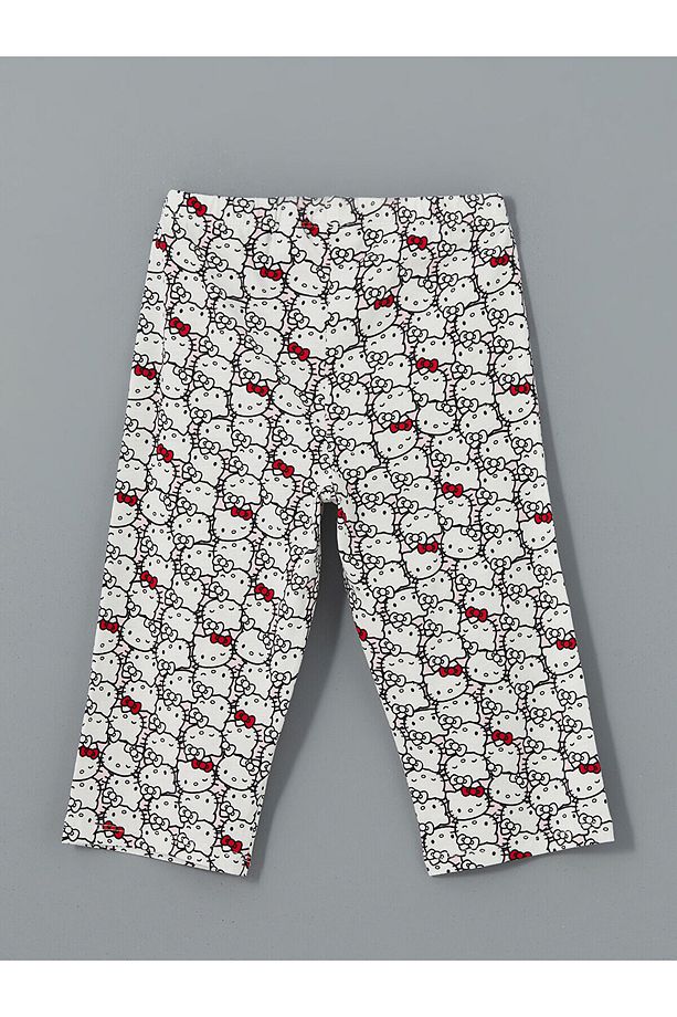 Bisiklet Yaka Hello Kitty Baskılı Kız Çocuk Pijama Takımı - 5