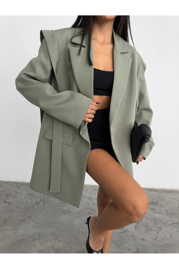 Bağlamalı Oversize Blazer Ceket