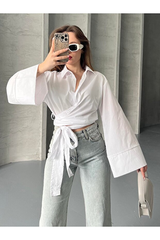 Side Tie Detailed Shirt