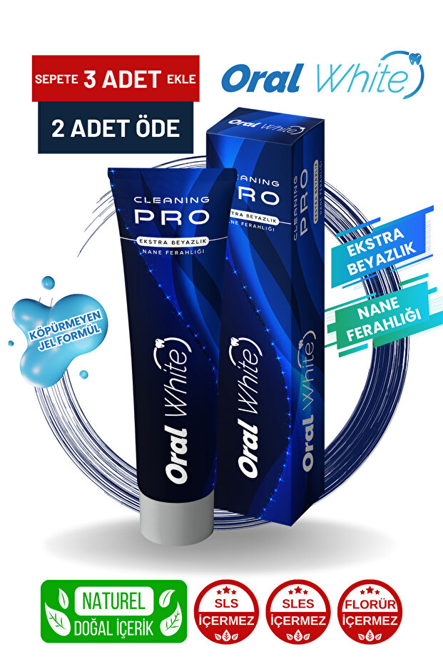Oral White Cleaning Pro Ekstra Beyazlık Nane Ferahlığı 75ml