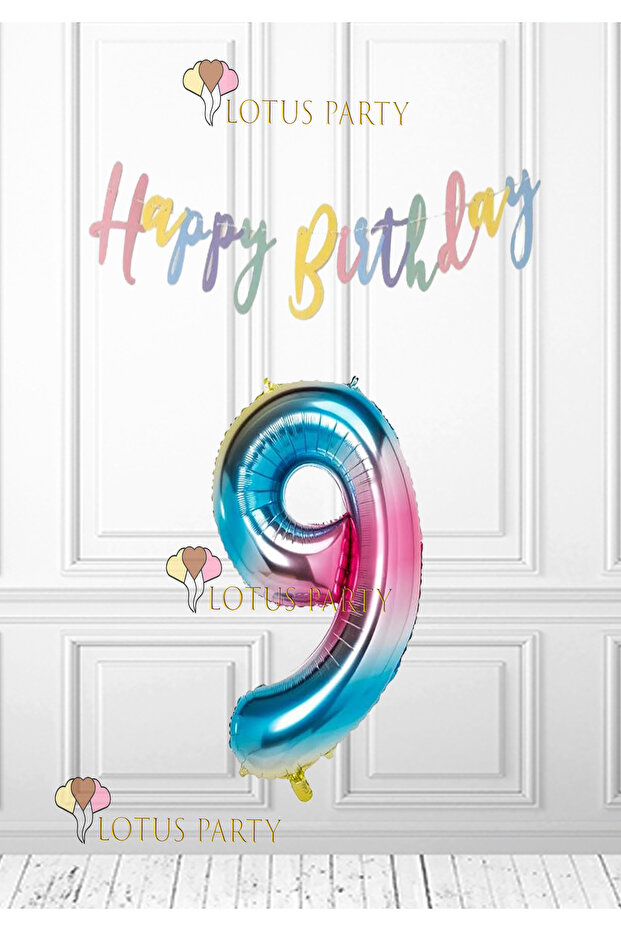 Rainbow Number Balloon - Macaron Banner - Unicorn Number Balloon 1 Year Old