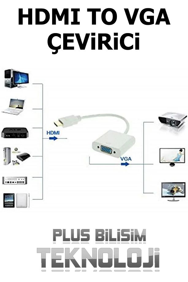 Hdmi To Vga Dönüştürücü Çevirici Oem - 7
