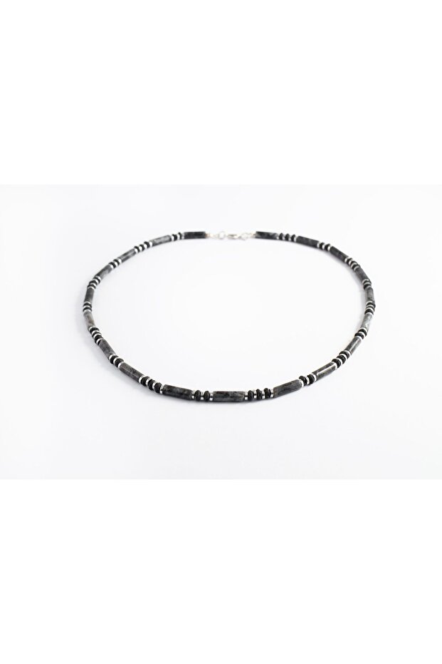 Hero Spectrolite Stone and Lava Stone Necklace