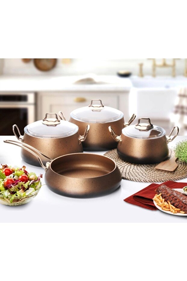 Bakraç 7 Parça Granit Set Bakır - 1