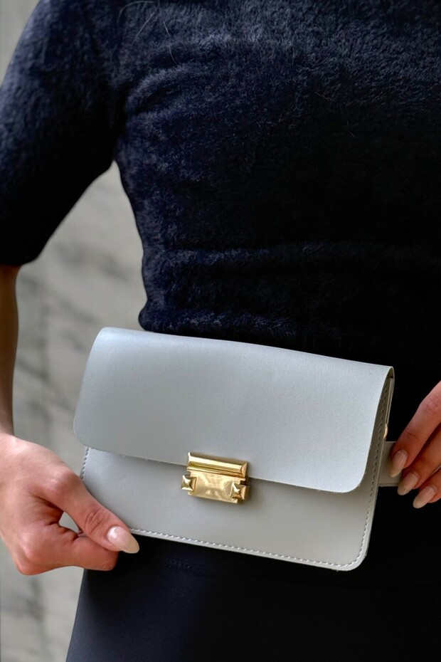 Envelope Three-Compartment Three-Different-Use Grey Color Stylish Crossbody Bag Waist Bag Shoulder Bag