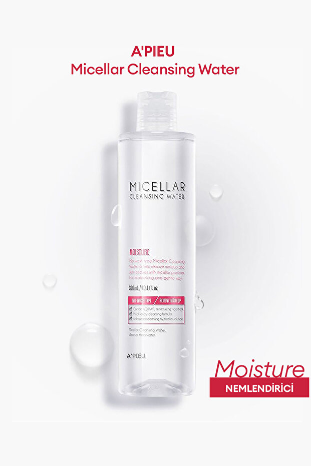 ماء ميسيلار لتنظيف المكياج مع تأثير مرطب Apıeu Micellar Cleansing Water (MOISTURE) 300 مل