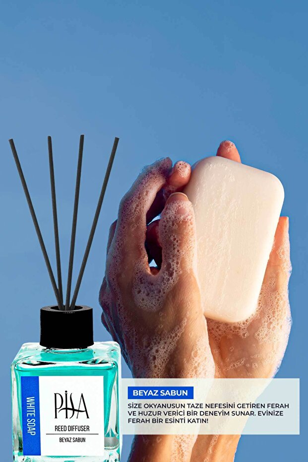 Beyaz Sabun Çubuklu Oda Kokusu White Soap Reed Diffuser 100ml - 2