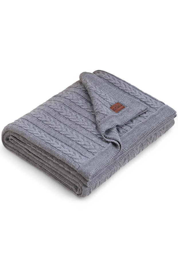 Mathilda Örgü Yumuşak Yatak Örtüsü ve Evde Kullanılabilir Hafif Battaniye - 3