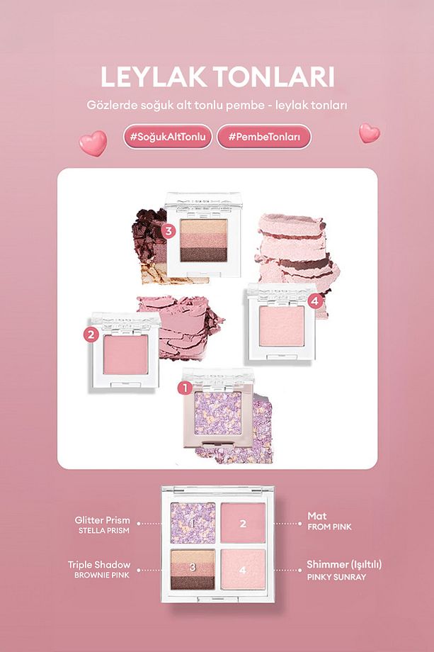 Kişiselleştirilebilir 4'lü Boş Far Paleti Custom Palette Container - 6