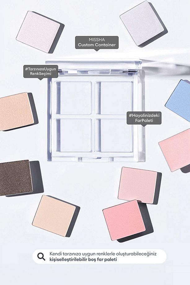 Kişiselleştirilebilir 4'lü Boş Far Paleti Custom Palette Container - 2