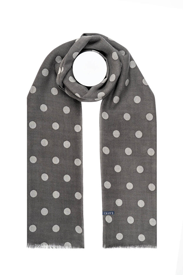 Desenli 100% Yün Atkı - 1