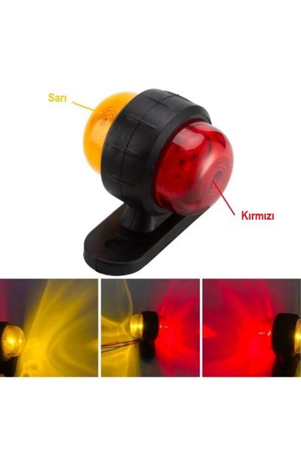 Mini Takoz Tek Ledli Sarı-kırmızı 12v-24v - 1