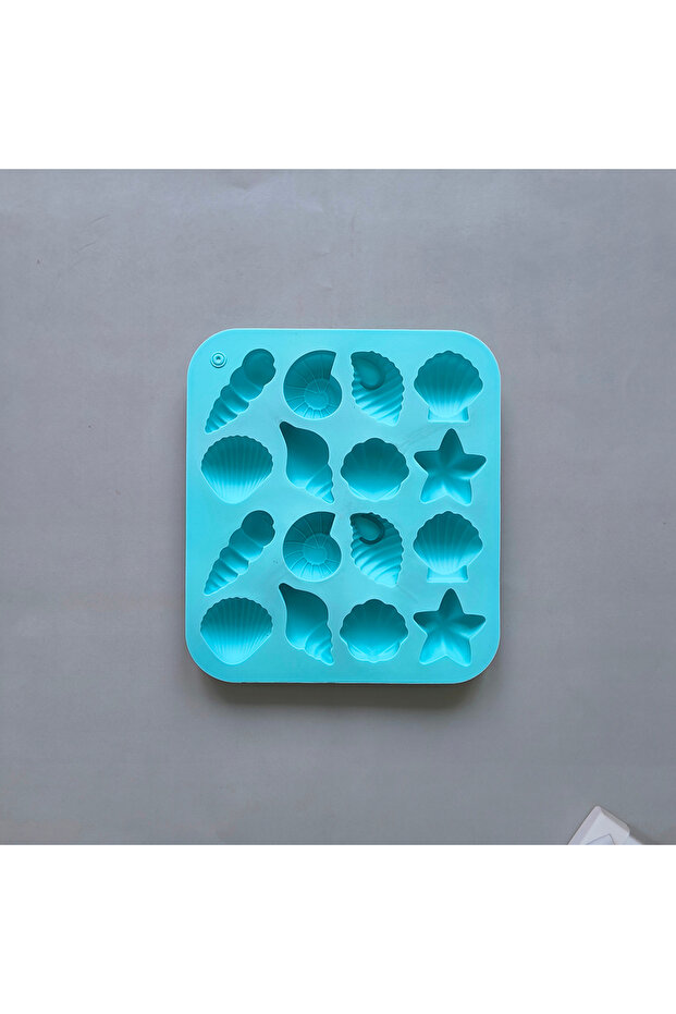 012blue 16 تجويف صدفي، محارة، نجم البحر وغيرها من قوالب السيليكون على شكل حلوى بودنغ DIY، شبكة ثلج