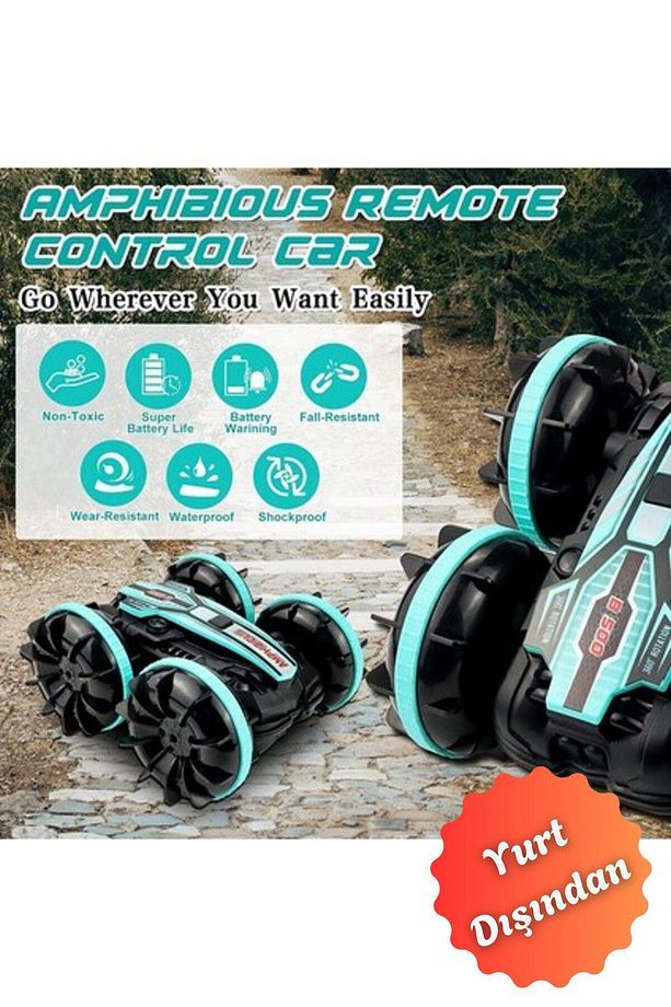 Hareket Kontrollü Rc Araba - 2.4 Ghz, Karada Ve Suda Kullanım, Mavi (YURT DIŞINDAN) - 4