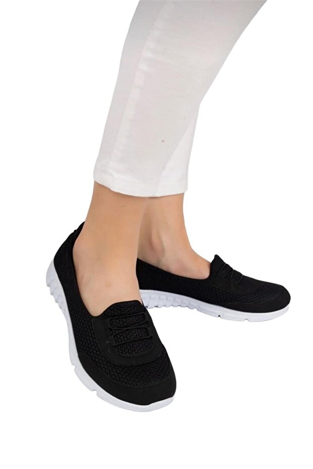 Orthopedic Women's Walking Shoes Black White