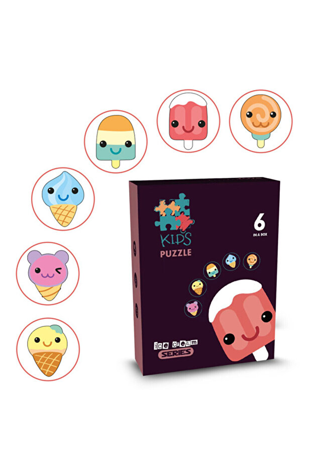 6-in-1 Matching Puzzle Educational & Fun Game-Ice Cream