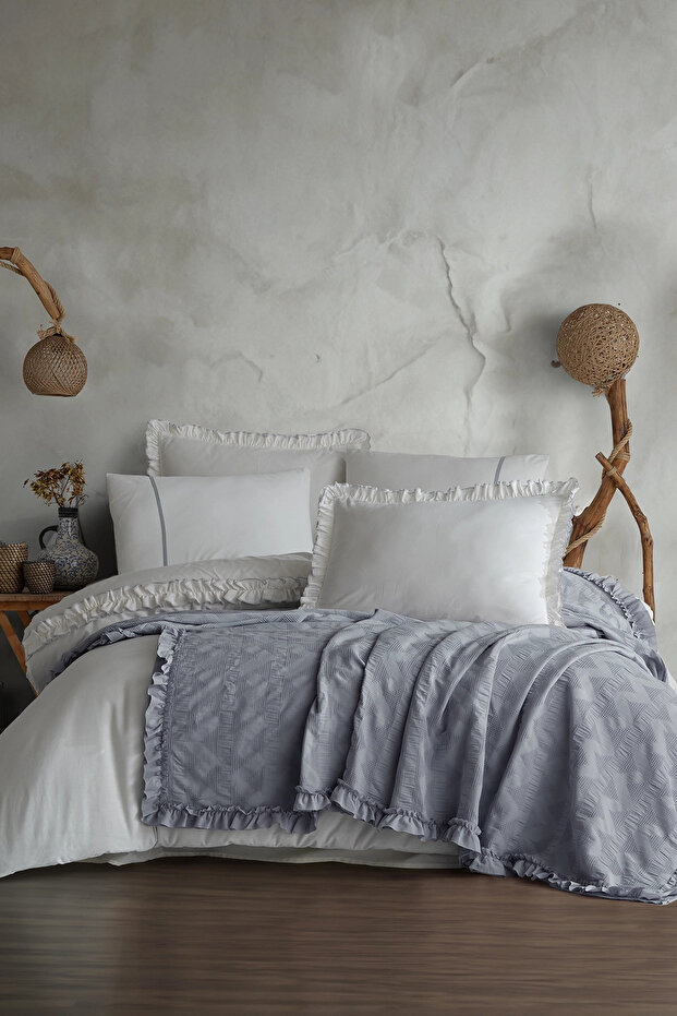 مجموعة الزفاف بيكيه الكشكشة الرمادية - 1