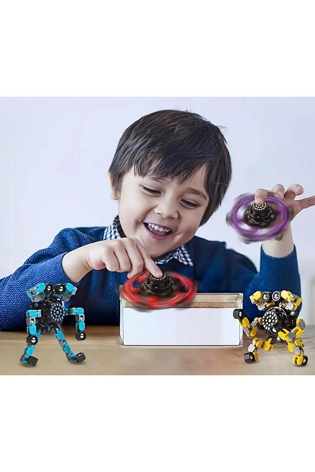 Örümcek Çark Fidget Spinner Stres Çarkı Zincir Robot Eğitici Oyuncak - 6