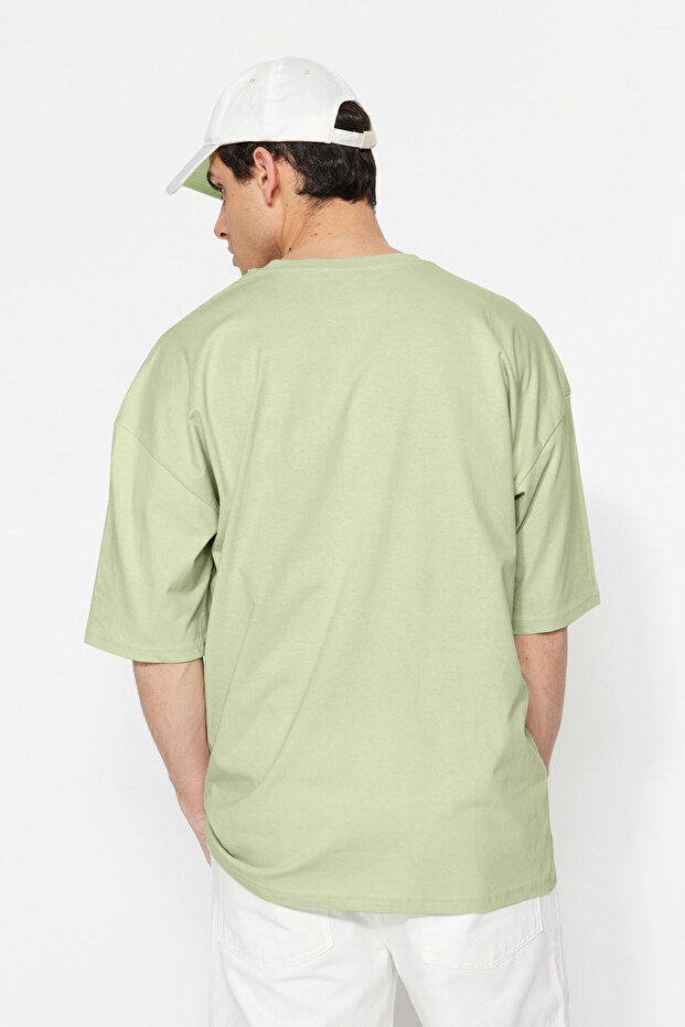 Mint Oversize/Geniş Kesim %100 Pamuk Kısa Kollu Basic T-Shirt TMNSS22TS0318 - 2
