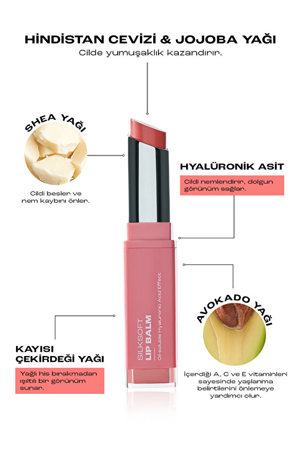Shea Yağı İçeren Nemlendirici Vegan Renkli Dudak Balmı Cotton Candy TKZAW25PG00002 - 8