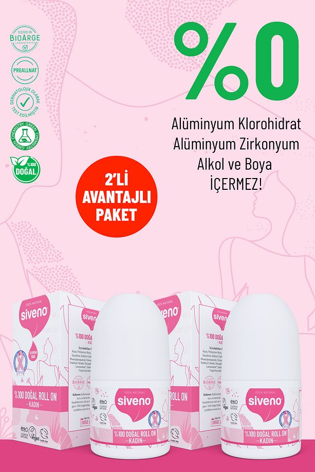 %100 Doğal Roll-On Kadın Deodorant Ter Kokusu Önleyici Bitkisel Leke Bırakmayan Vegan 50 ml X 2 Adet - 5