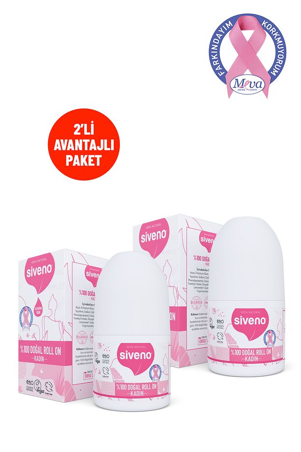 %100 Doğal Roll-On Kadın Deodorant Ter Kokusu Önleyici Bitkisel Leke Bırakmayan Vegan 50 ml X 2 Adet - 9