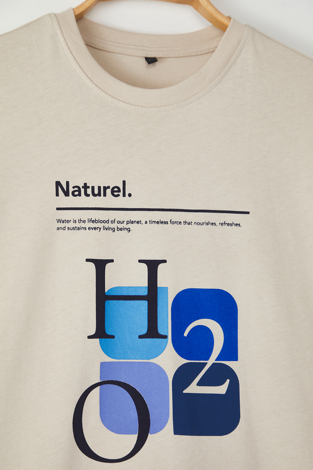 Taş Oversize/Geniş Kesim %100 Pamuklu Ön Baskılı T-Shirt TMNSS25TS00124 - 7