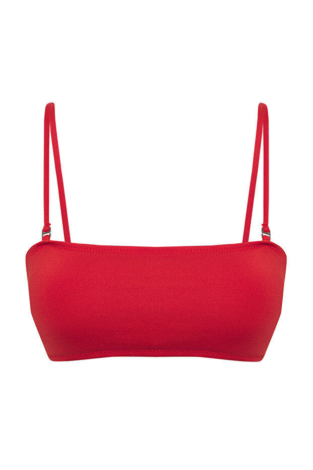 Kırmızı Straplez Kaplı Bikini Üstü TBESS25BU00028 - 6