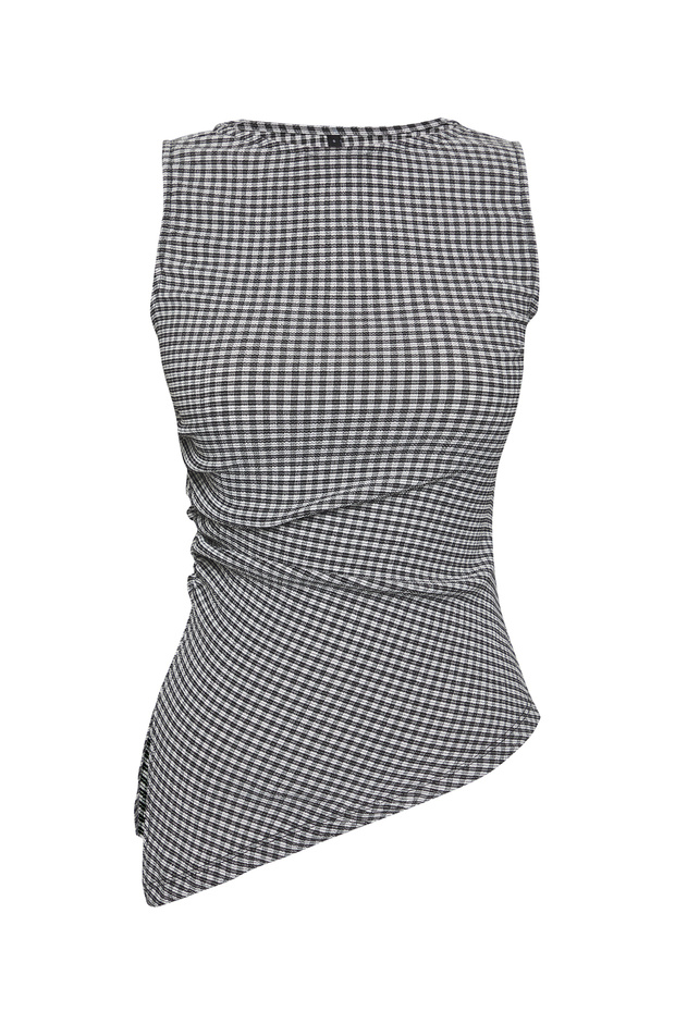 Siyah Pöti Kare Fitted/Vücuda Oturan Esnek Örme Bluz TWOSS25BZ00261 - 5